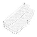 Two clear plastic trays with circular holes on a white background