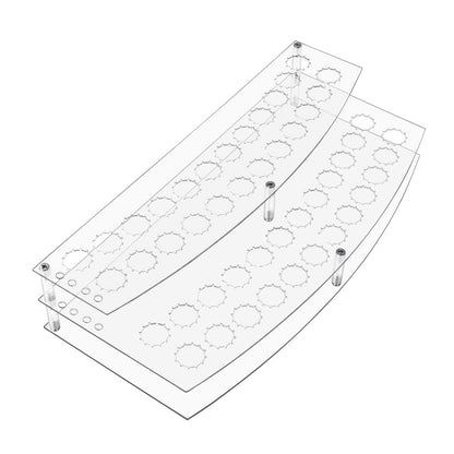 Two clear plastic trays with circular holes on a white background