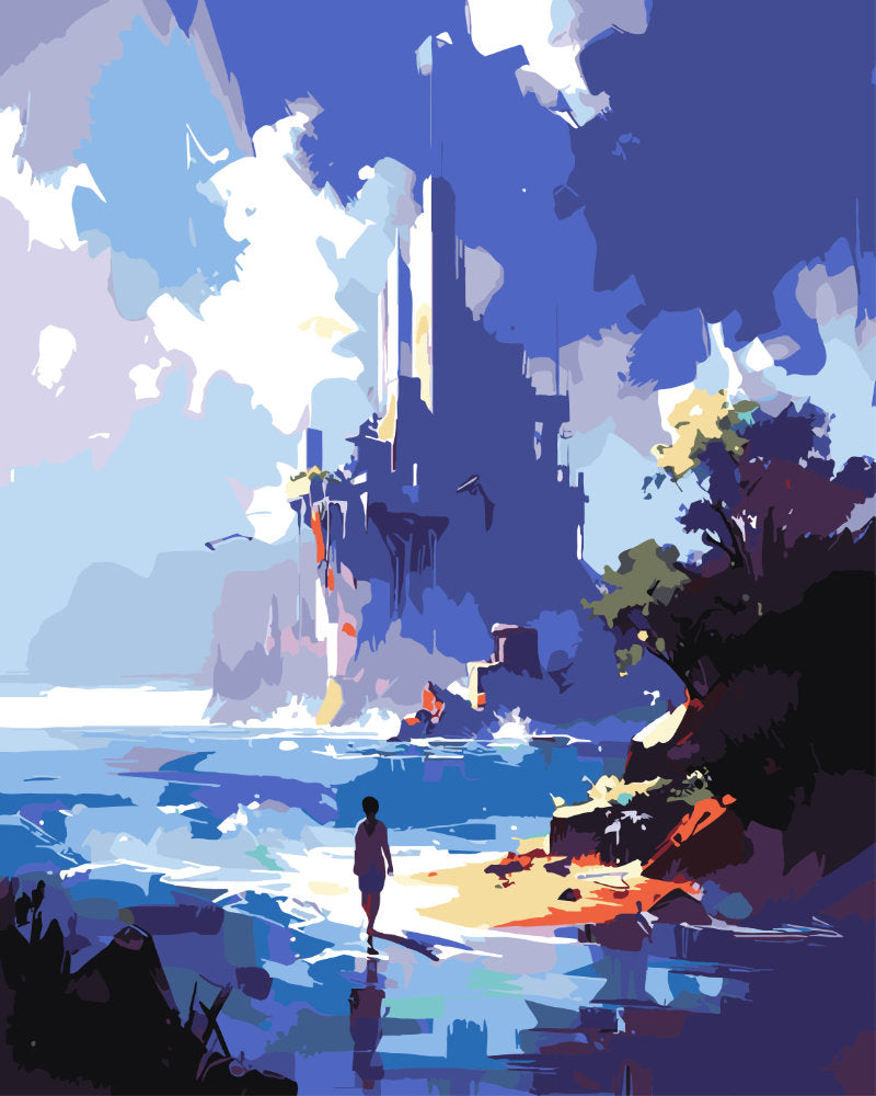 Paint By Numbers - Distant Place - by Guenter Puschmann