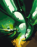 Paint By Numbers - Green Techno Dream - by Guenter Puschmann