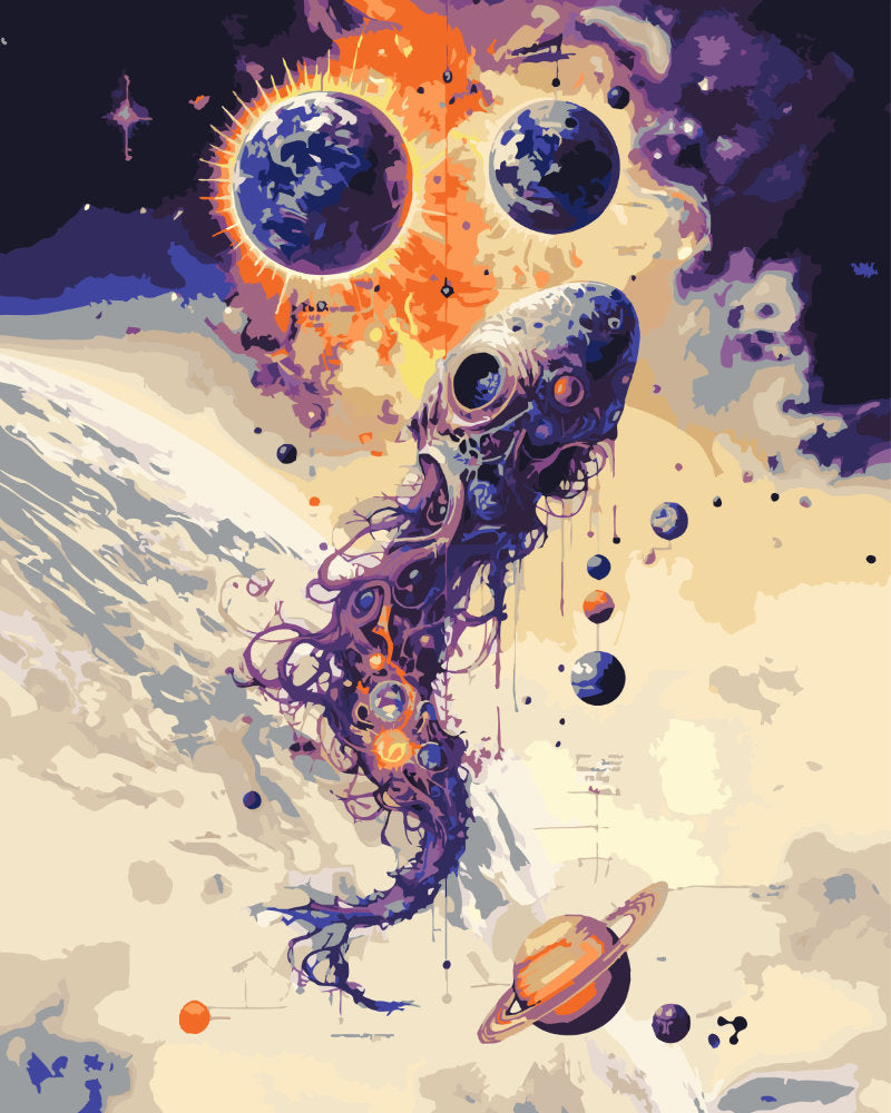 Paint By Numbers - Intergalactic Whale - by Guenter Puschmann