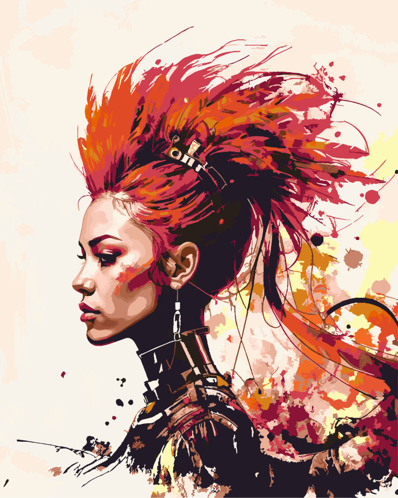 Paint By Numbers - Lady Punk - by Guenter Puschmann