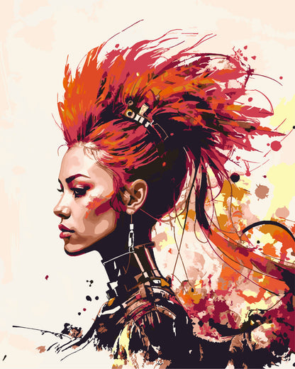 Paint By Numbers - Lady Punk - by Guenter Puschmann