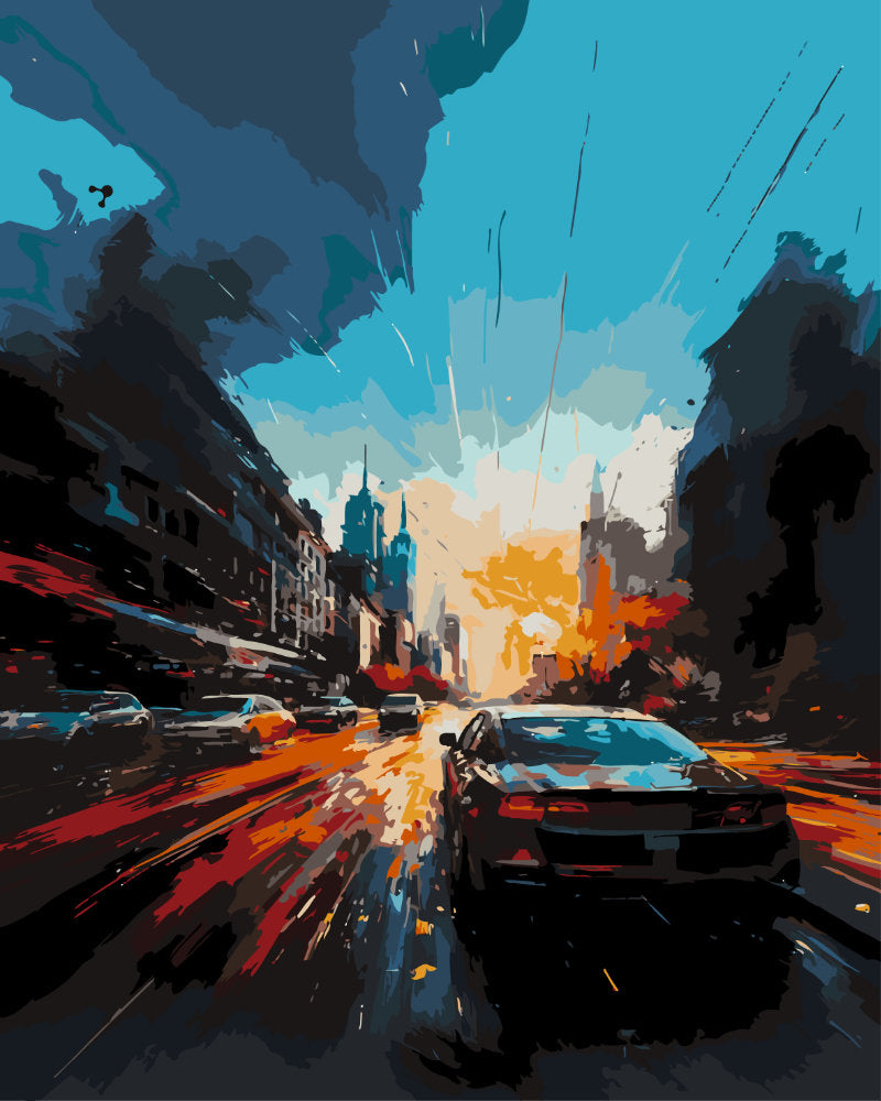 Paint By Numbers - NY Traffic - by Guenter Puschmann
