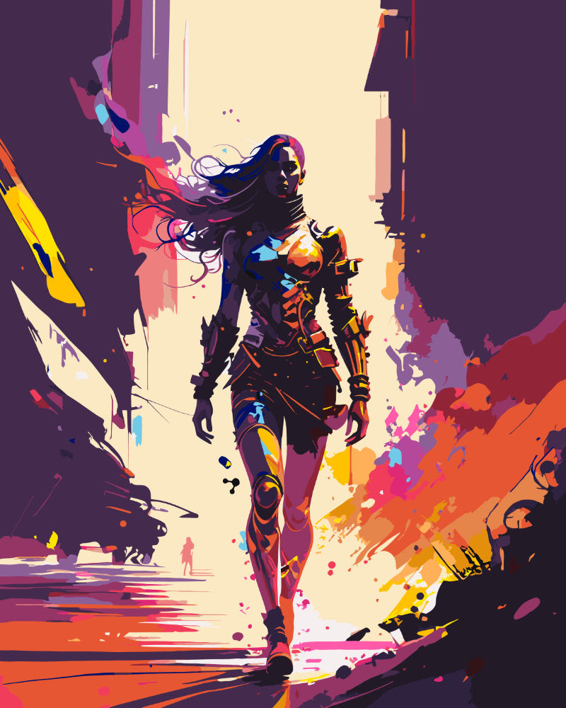 Paint By Numbers - Woman on Patrol - by Guenter Puschmann