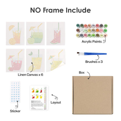 Paint by Numbers – 6 Mini Paintings | Fresh Summer Juice Set