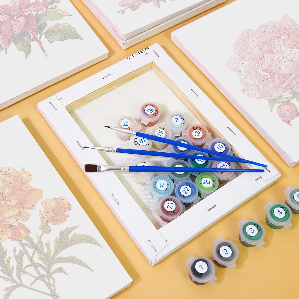 Paint by Numbers – 6 Mini Paintings | Flower Collection