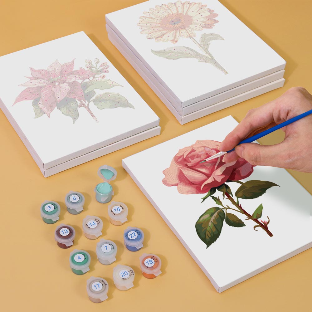 Paint by Numbers – 6 Mini Paintings | Flower Collection