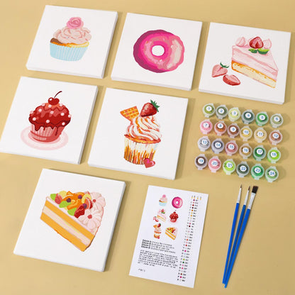 Paint by Numbers – 6 Mini Paintings | Dessert Dreams Set