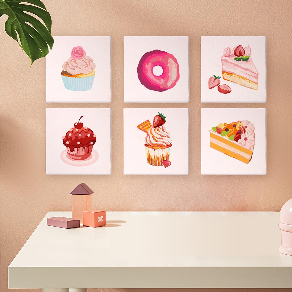 
Paint by Numbers – 6 Mini Paintings | Dessert Dreams Set