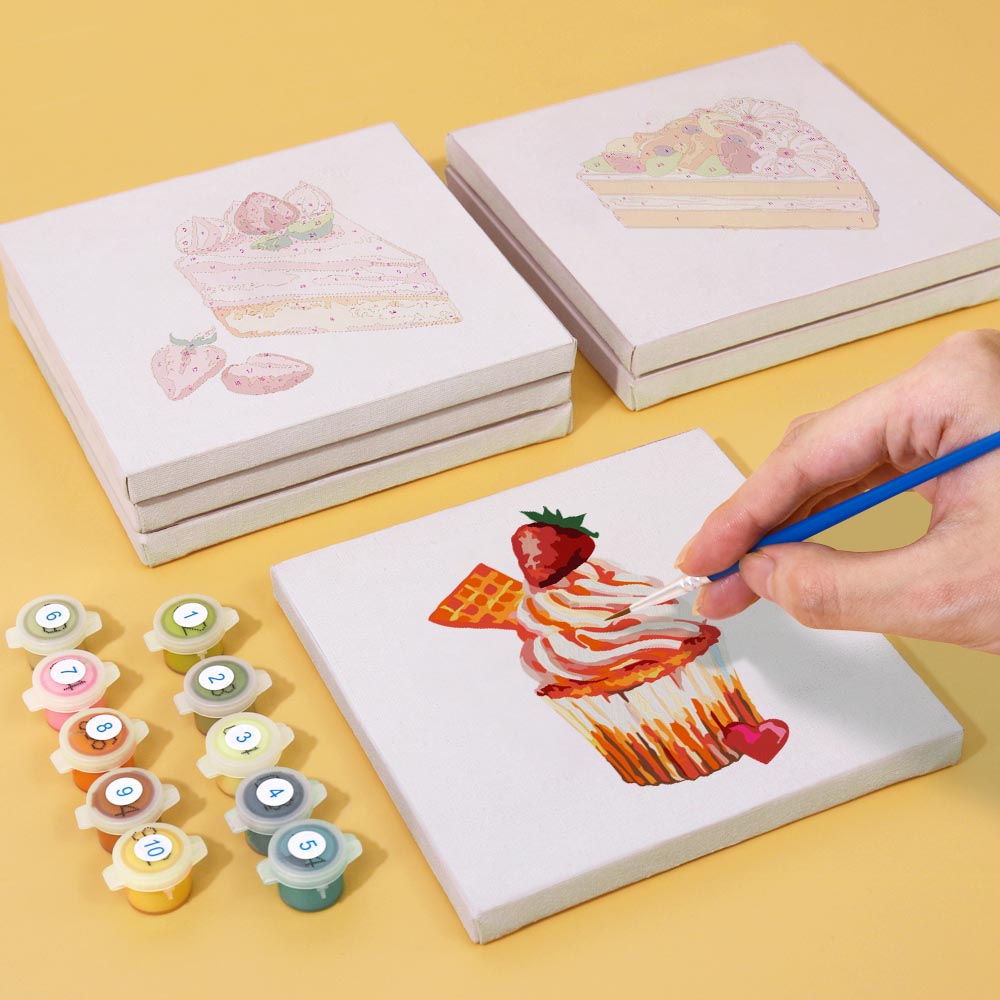 
Paint by Numbers – 6 Mini Paintings | Dessert Dreams Set