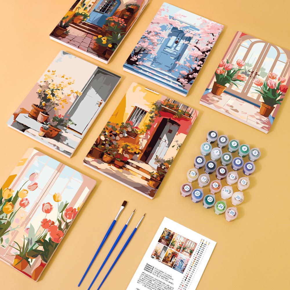 
Paint by Numbers – 6 Mini Paintings | Blooming Doorways Set