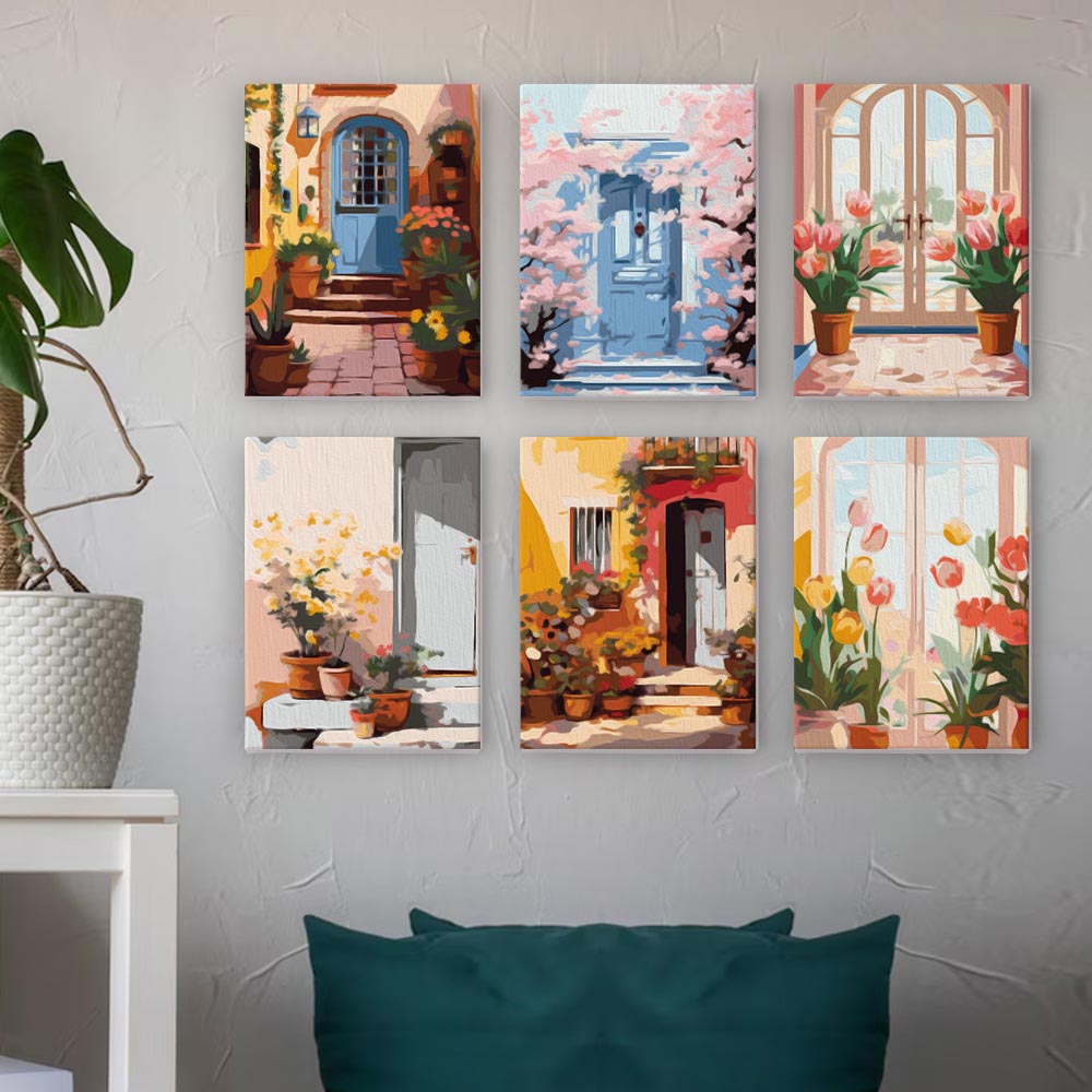 
Paint by Numbers – 6 Mini Paintings | Blooming Doorways Set
