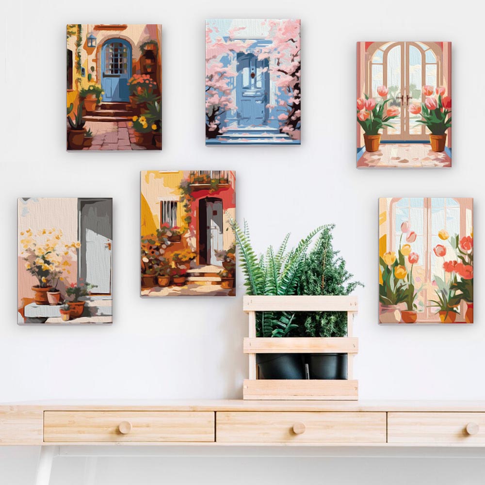 Paint by Numbers – 6 Mini Paintings | Blooming Doorways Set