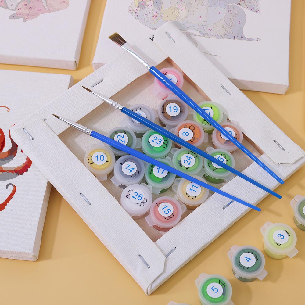 Paint by Numbers – 6 Mini Paintings | Ocean Animals Set
