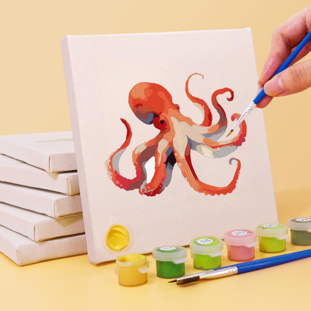Paint by Numbers – 6 Mini Paintings | Ocean Animals Set
