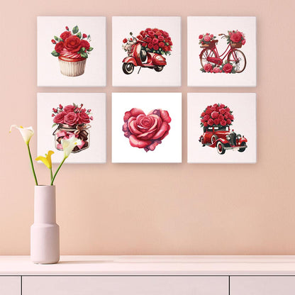 Paint by Numbers – 6 Mini Paintings | Romantic Roses Set
