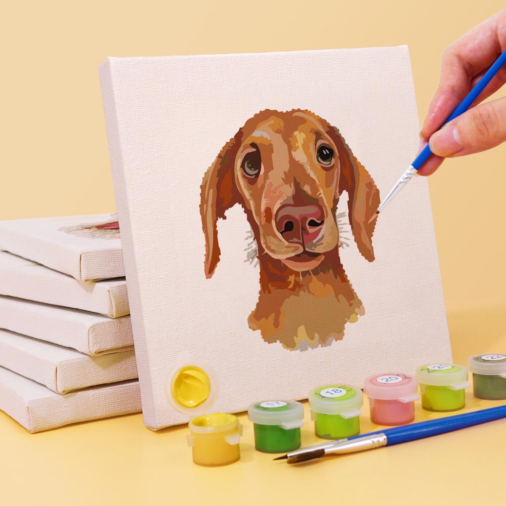 Paint by Numbers – 6 Mini Paintings | Dog Portraits Set