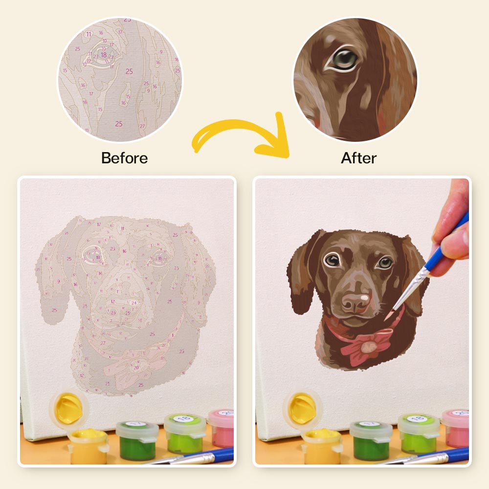 Paint by Numbers – 6 Mini Paintings | Dog Portraits Set