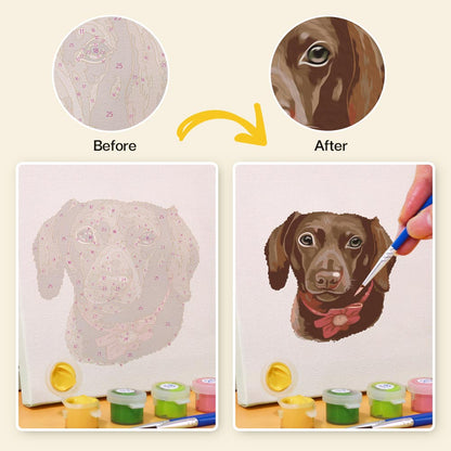 Paint by Numbers – 6 Mini Paintings | Dog Portraits Set
