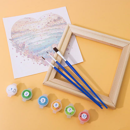Paint by Numbers – 6 Mini Paintings | Ocean Heart Set