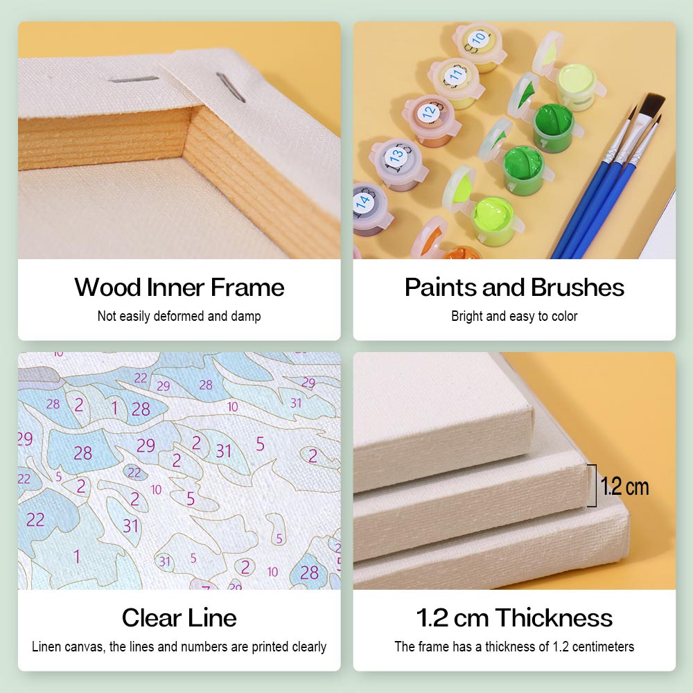 Paint by Numbers – 6 Mini Paintings | Ocean Heart Set