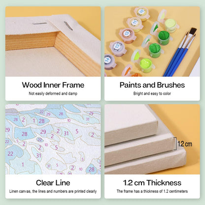 Paint by Numbers – 6 Mini Paintings | Ocean Heart Set