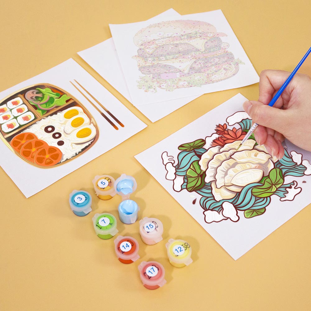 Paint by Numbers – 6 Mini Paintings | Food Lovers Set