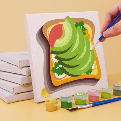 Paint by Numbers – 6 Mini Paintings | Food Lovers Set