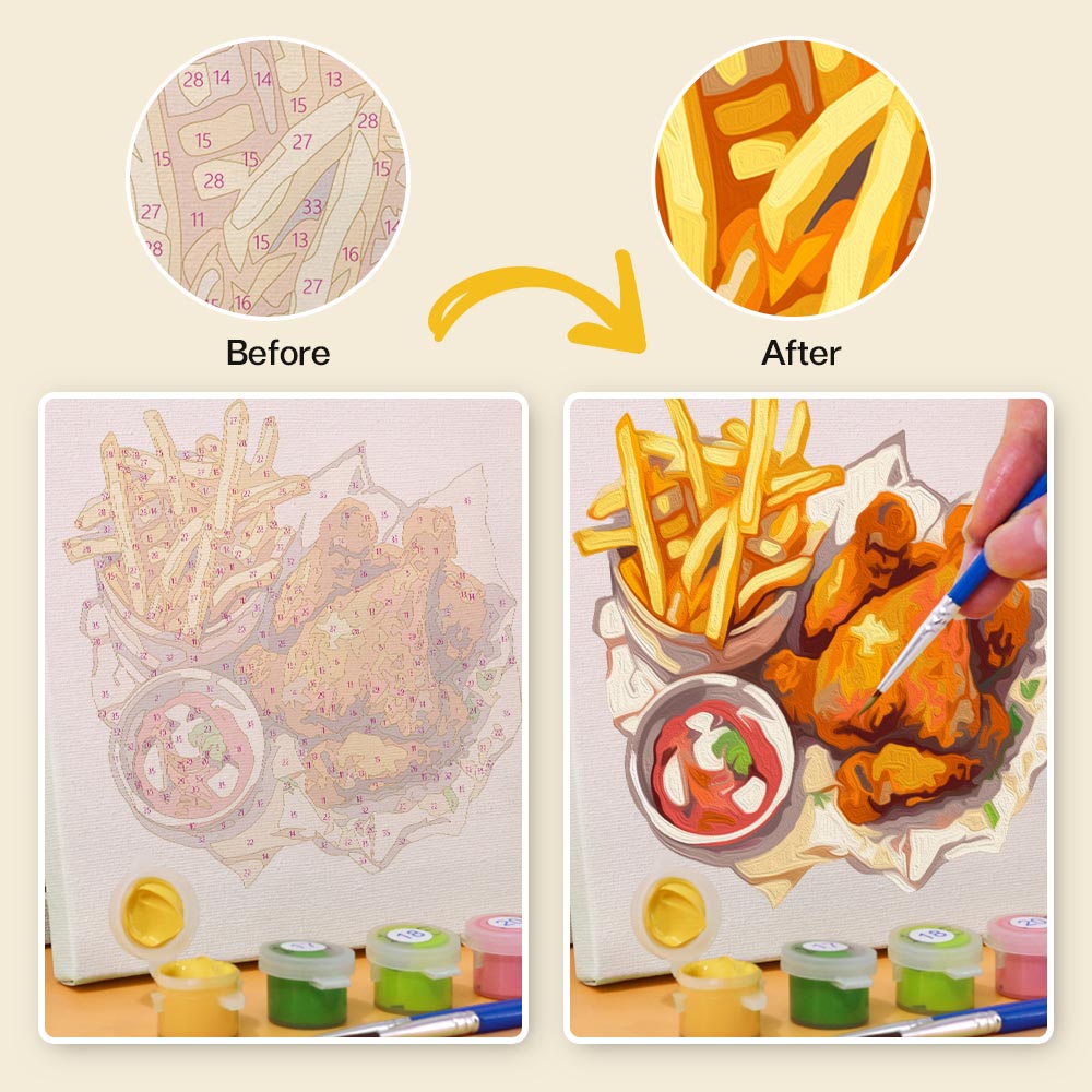 Paint by Numbers – 6 Mini Paintings | Food Lovers Set