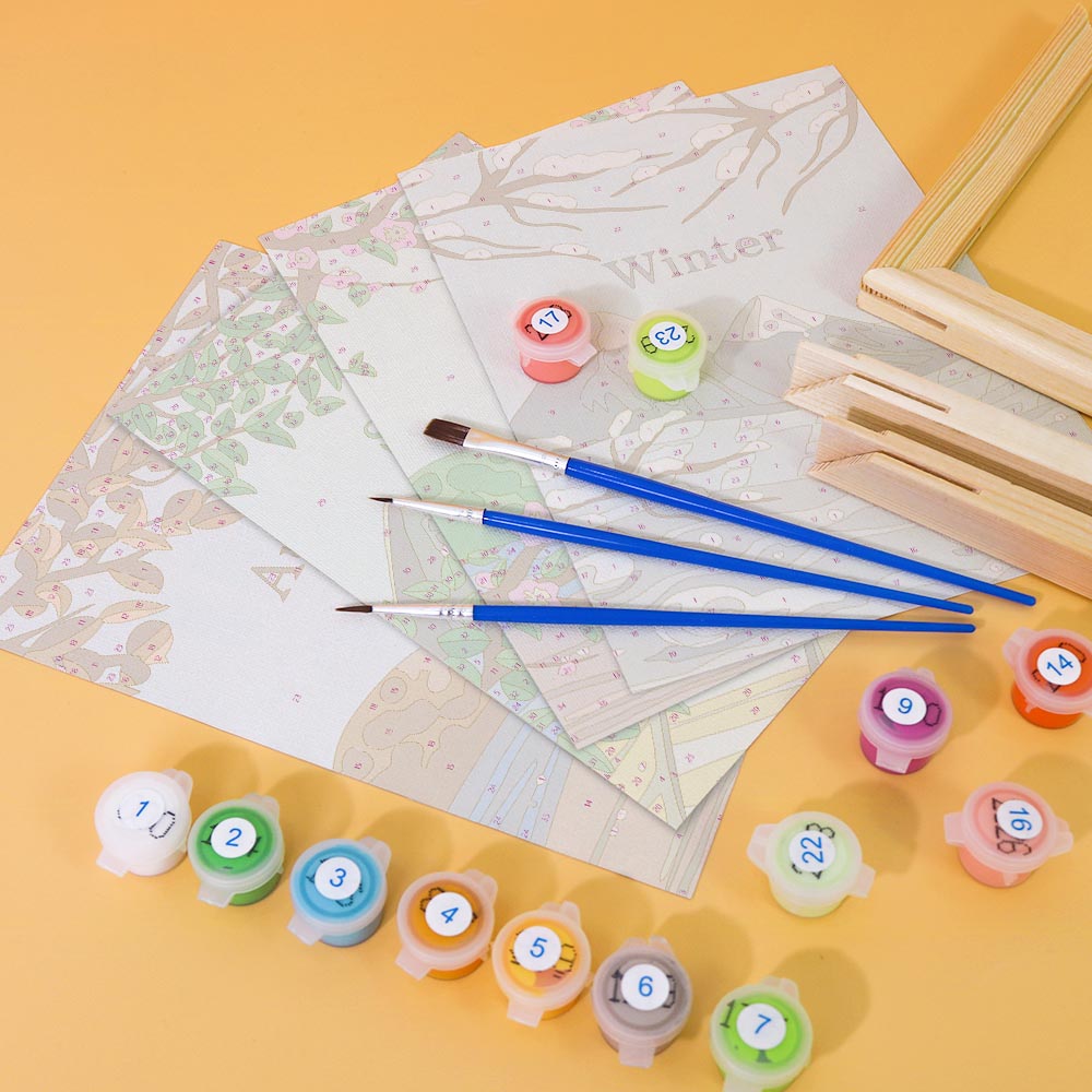 
Paint by Numbers – 4 Mini Paintings | Four Seasons Set