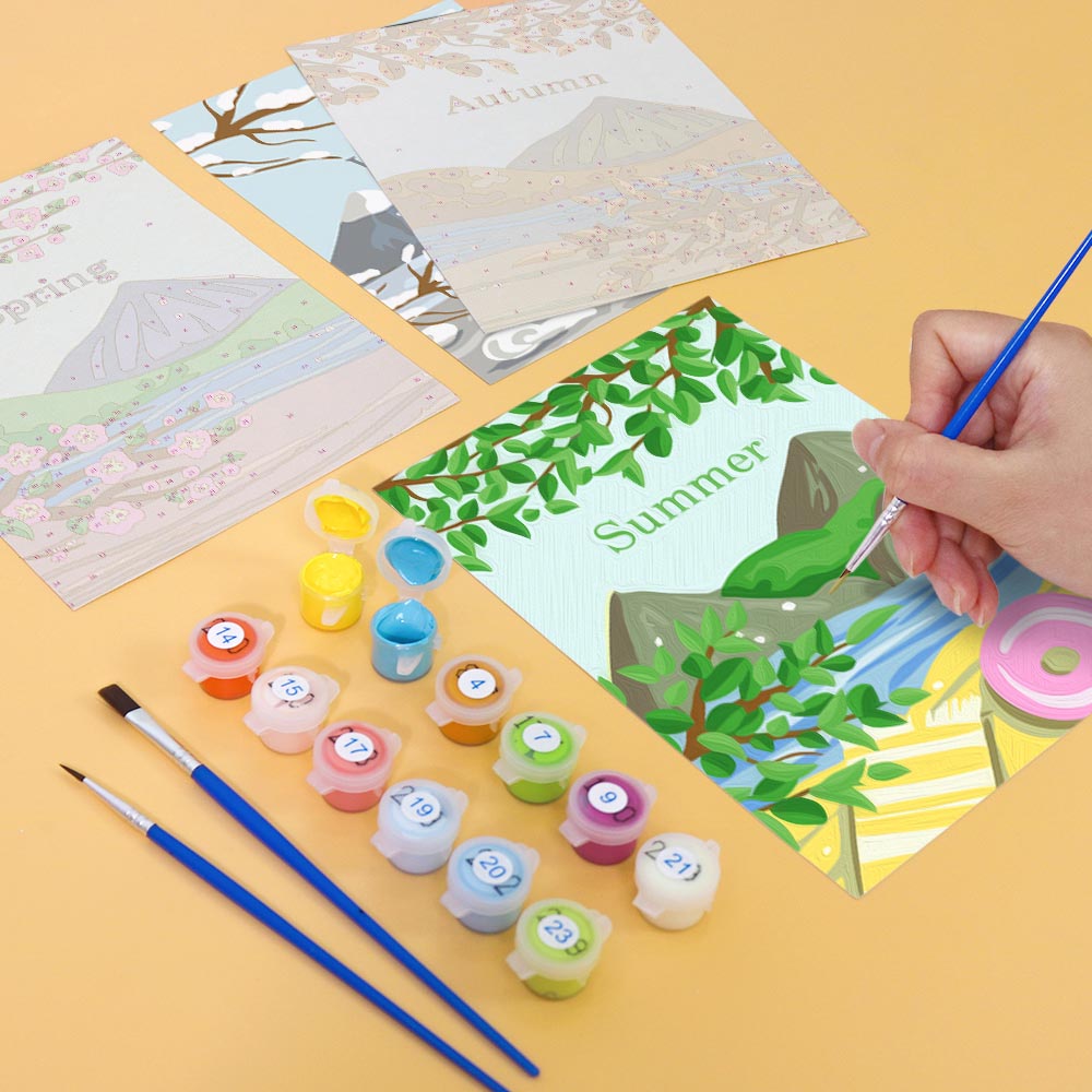 
Paint by Numbers – 4 Mini Paintings | Four Seasons Set
