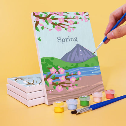 Paint by Numbers – 4 Mini Paintings | Four Seasons Set