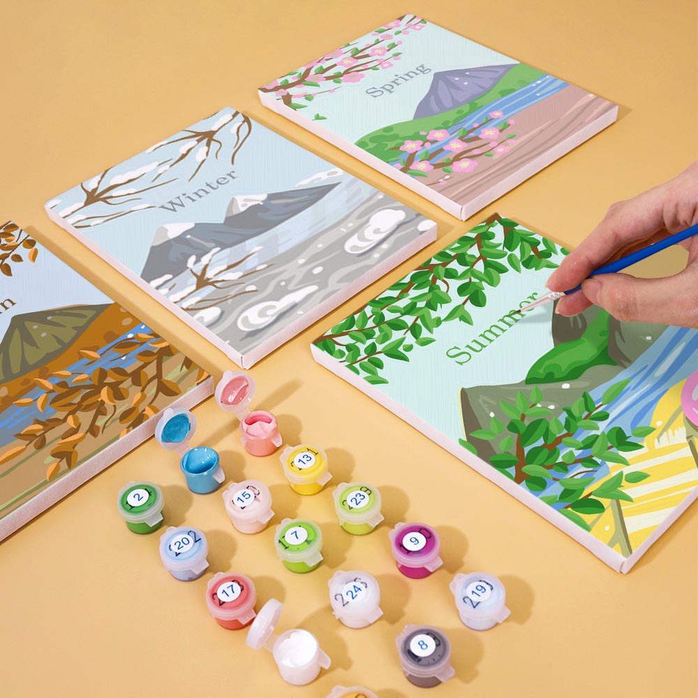 
Paint by Numbers – 4 Mini Paintings | Four Seasons Set