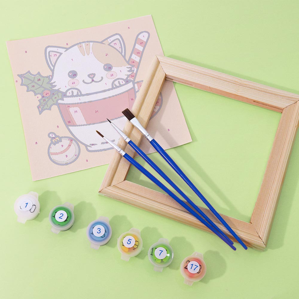 Paint by Numbers – 6 Mini Paintings | Christmas Cats Set