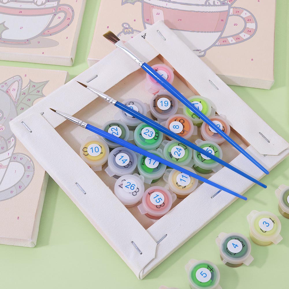 Paint by Numbers – 6 Mini Paintings | Christmas Cats Set