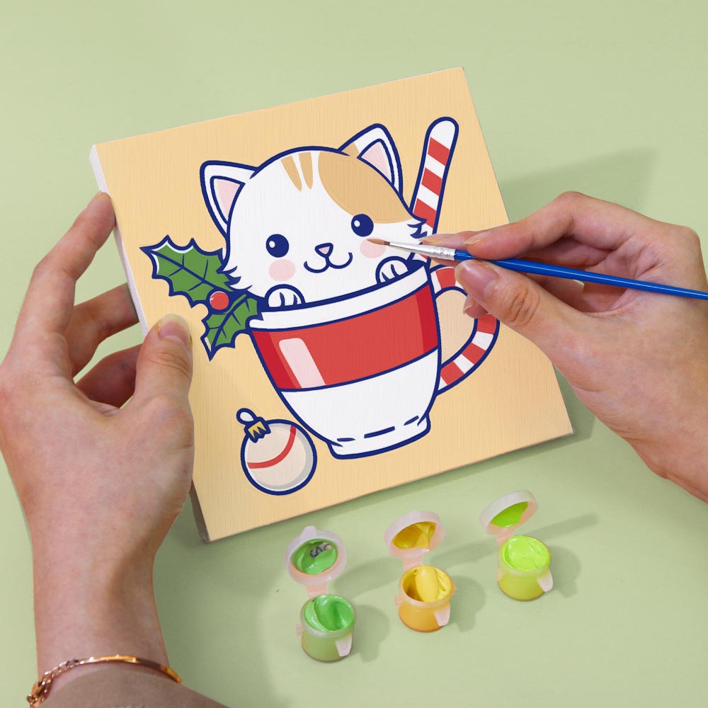 Paint by Numbers – 6 Mini Paintings | Christmas Cats Set