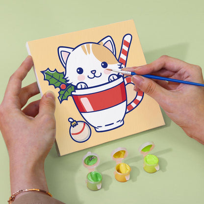 Paint by Numbers – 6 Mini Paintings | Christmas Cats Set