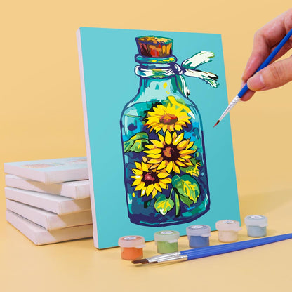 Paint by Numbers – 6 Mini Paintings | Flower Bottles Collection