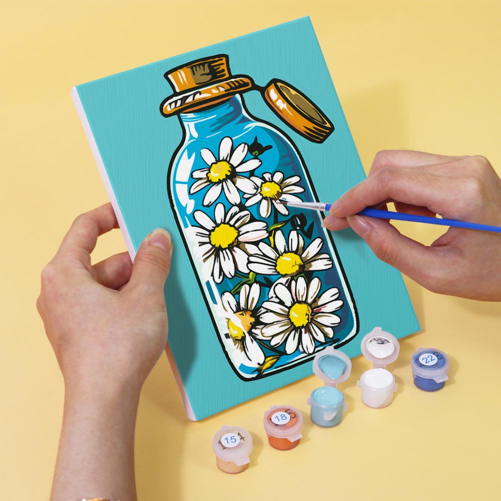 Paint by Numbers – 6 Mini Paintings | Flower Bottles Collection
