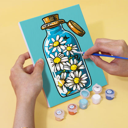 Paint by Numbers – 6 Mini Paintings | Flower Bottles Collection