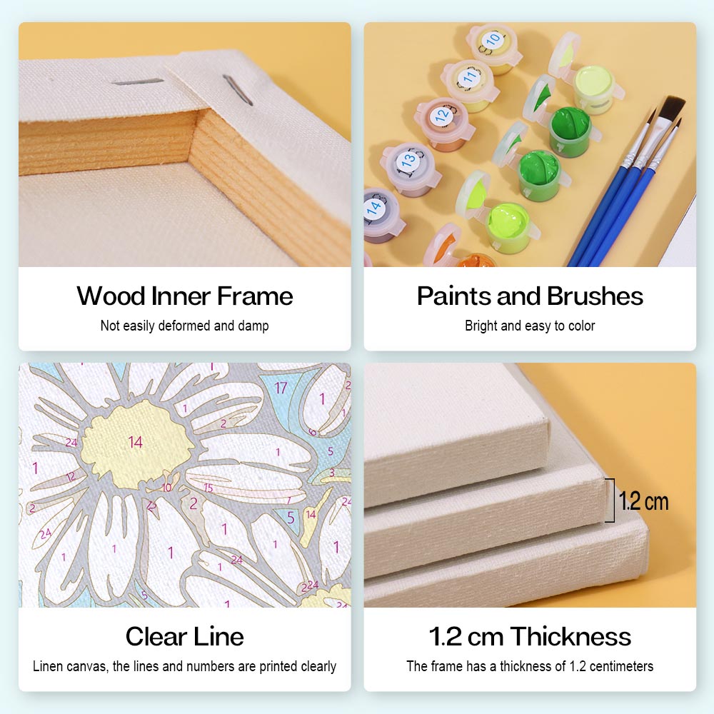 Paint by Numbers – 6 Mini Paintings | Flower Bottles Collection