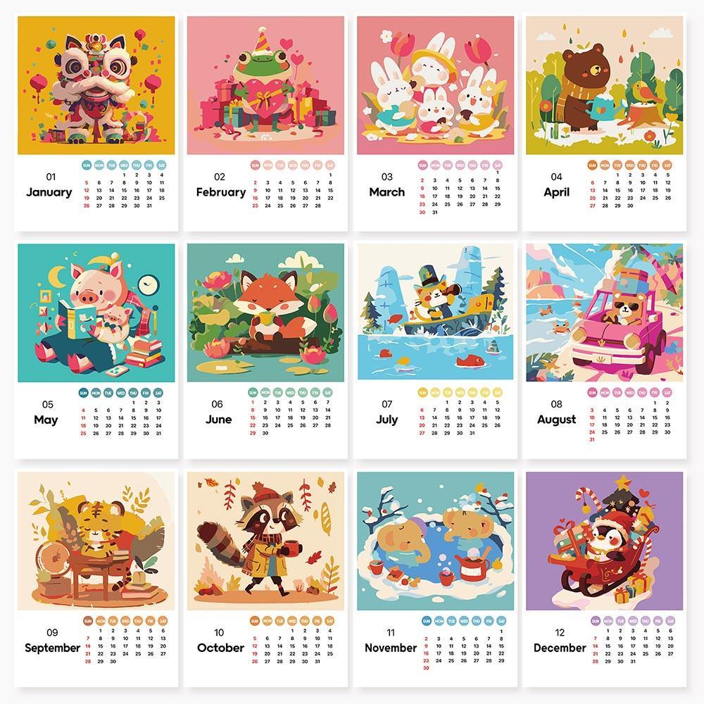 Paint by Numbers - 2025 Desk Calendar - Cute Critter Parade