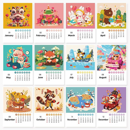 Paint by Numbers - 2025 Desk Calendar - Cute Critter Parade