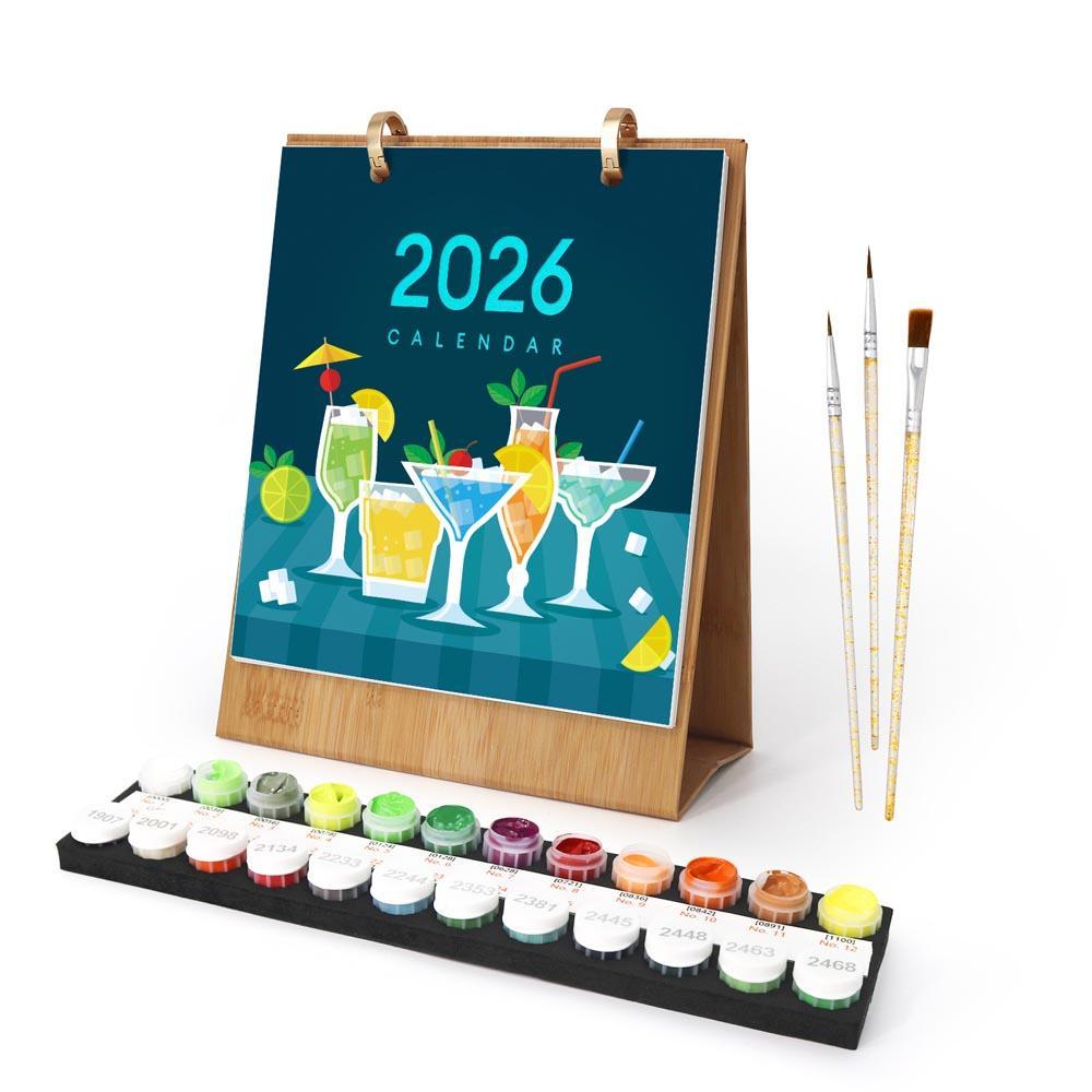 Paint by Numbers - 2026 Desk Calendar - Classic Cocktails