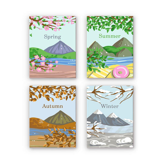 Paint by Numbers – 4 Mini Paintings | Four Seasons Set