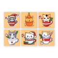 Paint by Numbers – 6 Mini Paintings | Christmas Cats Set