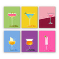Paint by Numbers – 6 Mini Paintings | Colorful Cocktail Glasses Set