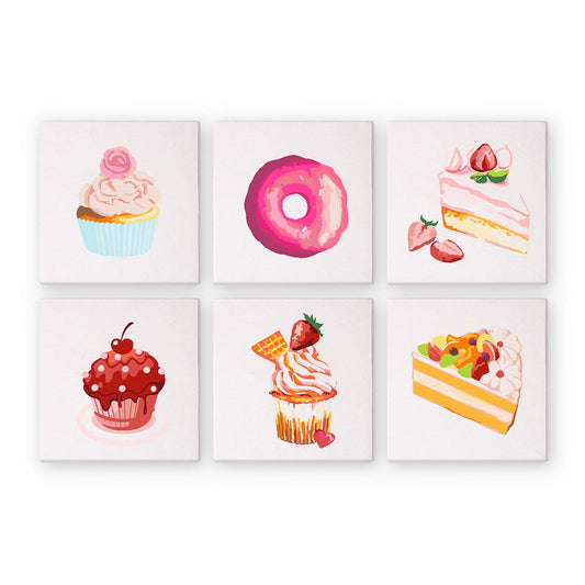 Paint by Numbers – 6 Mini Paintings | Dessert Dreams Set