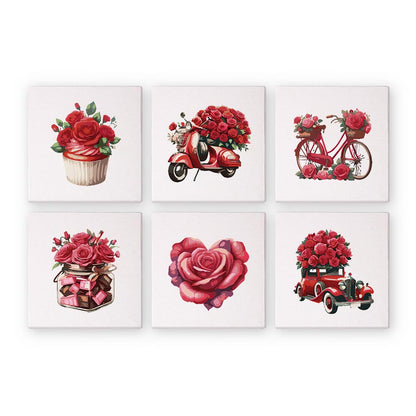 Paint by Numbers – 6 Mini Paintings | Romantic Roses Set